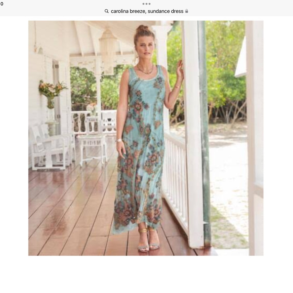 Sundance Floral Maxi Dress - Light Blue and Brown